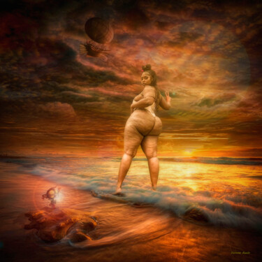 Digital Arts titled "Goddess of the Sea." by Rustle Extreme, Original Artwork, Digital Collage