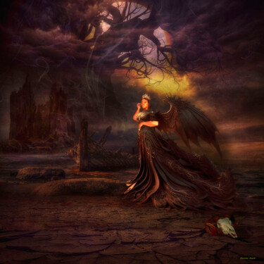 Arts numériques intitulée "Mistress of Darknes…" par Rustle Extreme, Œuvre d'art originale, Collage numérique