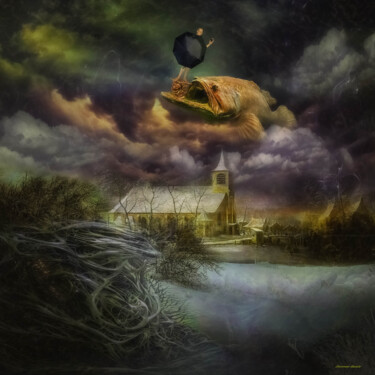 Digital Arts titled "Flying in dreams an…" by Rustle Extreme, Original Artwork, Digital Collage