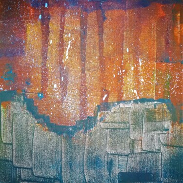 Painting titled "walls, shades of br…" by Ruta Ba, Original Artwork, Acrylic Mounted on Wood Stretcher frame