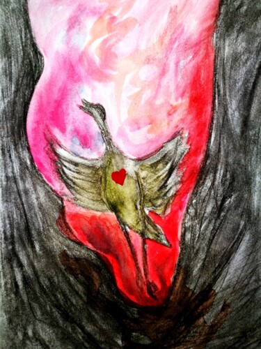 Painting titled "finding the way out…" by Ruta Ba, Original Artwork, Watercolor