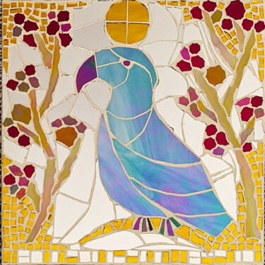 Sculpture intitulée "Blue Bird" par Ruta Sevo, Œuvre d'art originale, Mosaïque