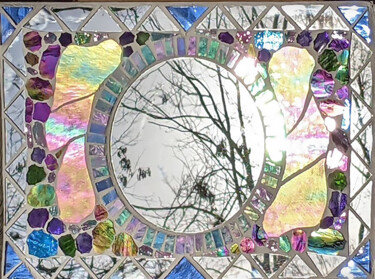 Sculpture titled "Little Mirror #2 Bl…" by Ruta Sevo, Original Artwork, Mosaic