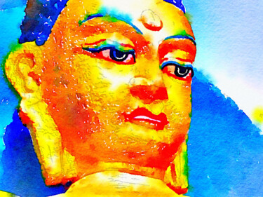 Digitale Kunst mit dem Titel "buddha-nepal-w-effe…" von Ruta Sevo, Original-Kunstwerk