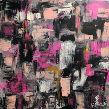 Картина под названием "Pink city" - Rute Carlos, Подлинное произведение искусства, Акрил Установлен на Деревянная рама для н…