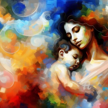 Digital Arts titled "Maternity" by Rute Carlos, Original Artwork, Digital Painting