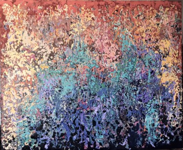 Painting titled "Rittersporn" by Ruth Bojer, Original Artwork, Acrylic
