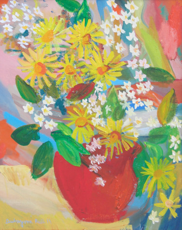 Schilderij getiteld "Bouquet 9 / Bouquet…" door Ruth Dubayová, Origineel Kunstwerk, Olie