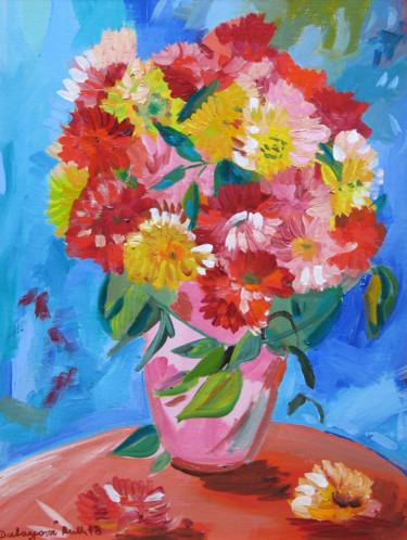 Painting titled "Posy 3 / Petit bouq…" by Ruth Dubayová, Original Artwork, Oil