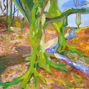 Schilderij getiteld "Tree 7 / Arbre 7" door Ruth Dubayová, Origineel Kunstwerk, Olie