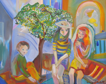 Painting titled "Friends" by Ruth Dubayová, Original Artwork, Oil