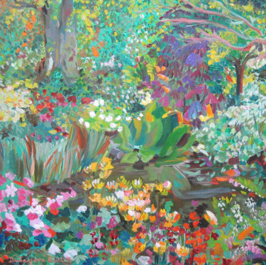 Картина под названием "The colors of my ga…" - Ruth Dubayová, Подлинное произведение искусства, Масло