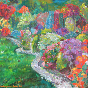 Ζωγραφική με τίτλο "Spring in my garden…" από Ruth Dubayová, Αυθεντικά έργα τέχνης, Λάδι