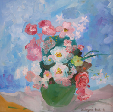 Painting titled "Flowers 35" by Ruth Dubayová, Original Artwork, Oil