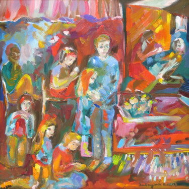 Pintura titulada "Meetings 1" por Ruth Dubayová, Obra de arte original, Oleo Montado en Cartulina