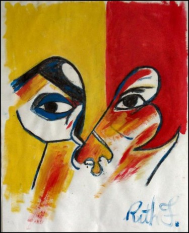 Peinture intitulée "Open Face Hidden So…" par Ruth F., Œuvre d'art originale