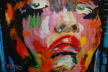 Painting titled ""Unknown woman"" by Rutko, Original Artwork, Oil