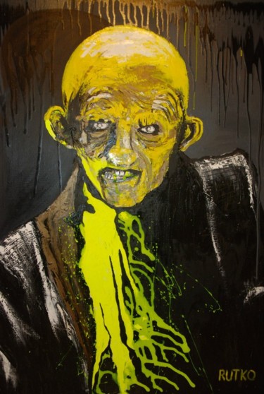 Painting titled ""Yellow bastard"" by Rutko, Original Artwork, Oil