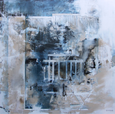 Painting titled "PORTE PAIX CELESTE…" by Jovhanna Rutvanowska, Original Artwork, Oil Mounted on Wood Stretcher frame