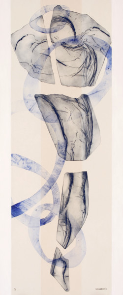 Druckgrafik mit dem Titel "ANGEL I" von Jovhanna Rutvanowska, Original-Kunstwerk, Gravur Auf Keilrahmen aus Holz montiert