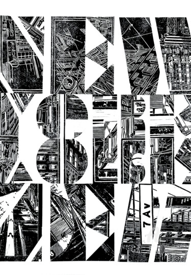 拼贴 标题为“New York City” 由Ruuton, 原创艺术品, 拼贴