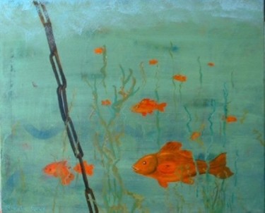 Картина под названием "Fish, le camp!" - Ruyal, Подлинное произведение искусства