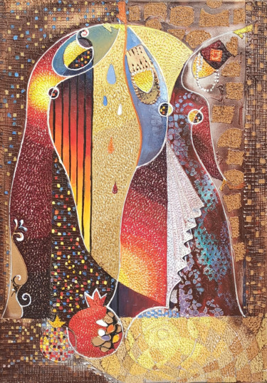 Peinture intitulée "Dancers (70x50cm, o…" par Ruzanna Melqumyan, Œuvre d'art originale, Huile Monté sur Châssis en bois