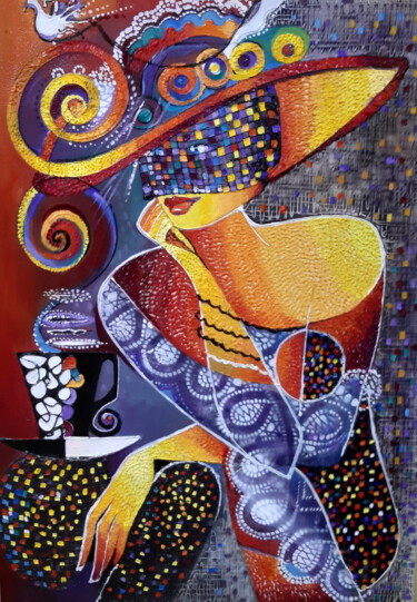 Картина под названием "Miss x(70x50cm, oil…" - Ruzanna Melqumyan, Подлинное произведение искусства, Масло Установлен на Дере…