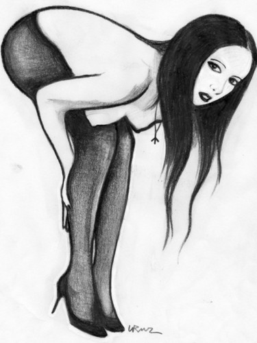 Drawing titled "woman 1, original s…" by Ruz Forest, Original Artwork