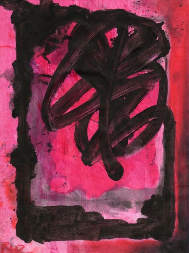 Peinture intitulée "abstract red 29, or…" par Ruz Forest, Œuvre d'art originale, Autre