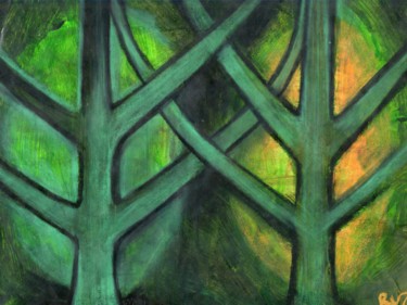 Painting titled "green power, origin…" by Ruz Forest, Original Artwork, Other
