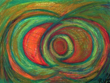 Peinture intitulée "green circles, orig…" par Ruz Forest, Œuvre d'art originale, Autre