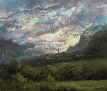 Peinture intitulée "The Alps & Clouds." par Ruslan Vigovsky, Œuvre d'art originale, Huile