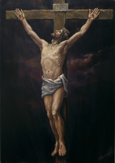 Painting titled "Jesus Christ." by Ruslan Vigovsky, Original Artwork, Oil