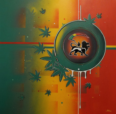Peinture intitulée "Lion de juda" par Roko, Œuvre d'art originale, Acrylique