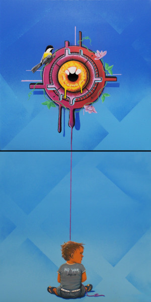 Peinture intitulée "Pour un monde meill…" par Roko, Œuvre d'art originale, Acrylique