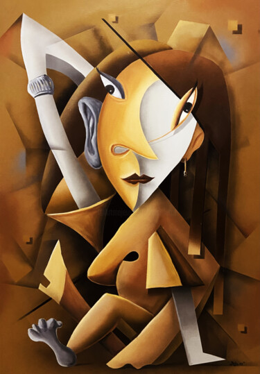 Картина под названием "Cendrillon" - Roko, Подлинное произведение искусства, Масло Установлен на Деревянная рама для носилок