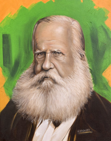 Painting titled "Dom Pedro II" by Renato Wilmers, Original Artwork, Oil