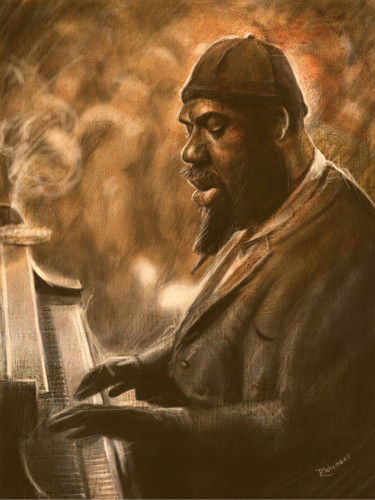 Digital Arts titled "Thelonious Monk" by Renato Wilmers, Original Artwork, Digital Painting