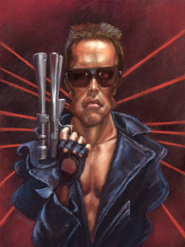 Grafika cyfrowa / sztuka generowana cyfrowo zatytułowany „Terminator” autorstwa Renato Wilmers, Oryginalna praca, Malarstwo…