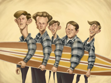 Surfin' USA Digitale Künste mit dem Titel "Surfin' USA" von Renato Wilmers, Original-Kunstwerk, Digitale Malerei