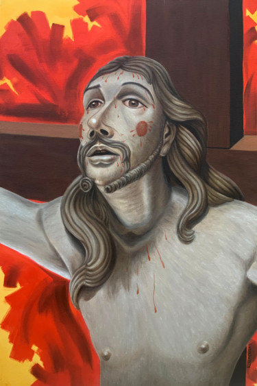 Malerei mit dem Titel "Jesus" von Renato Wilmers, Original-Kunstwerk, Öl
