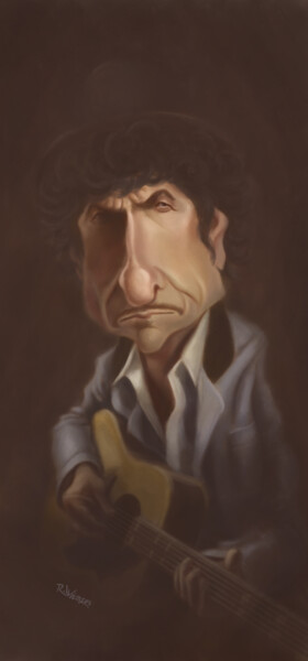 Digital Arts titled "Bob Dylan" by Renato Wilmers, Original Artwork, Digital Painting