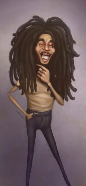 Bob Marley Digitale Künste mit dem Titel "Bob Marley" von Renato Wilmers, Original-Kunstwerk, Digitale Malerei