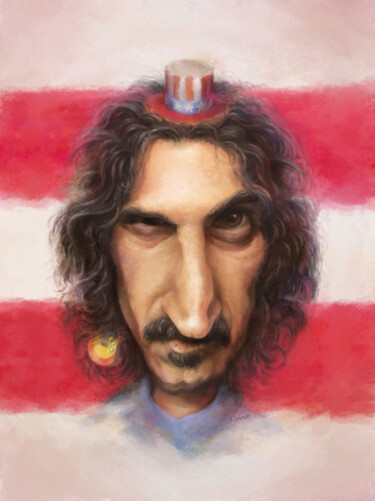 Arte digital titulada "Frank Zappa" por Renato Wilmers, Obra de arte original, Pintura Digital
