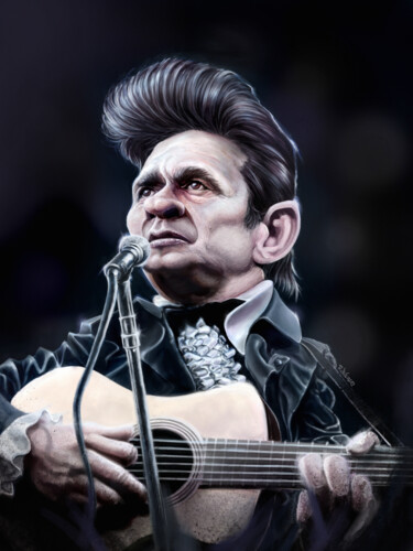 Arte digitale intitolato "Johnny Cash II" da Renato Wilmers, Opera d'arte originale, Pittura digitale
