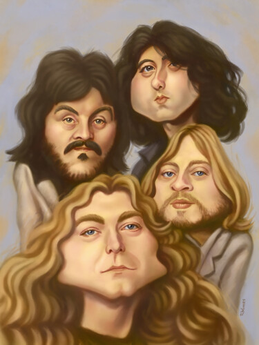 Digital Arts titled "Led Zeppelin" by Renato Wilmers, Original Artwork, Digital Painting