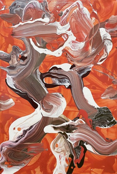Картина под названием "Abstract No.2124" - Ryan Valdem, Подлинное произведение искусства, Акрил Установлен на Деревянная рам…