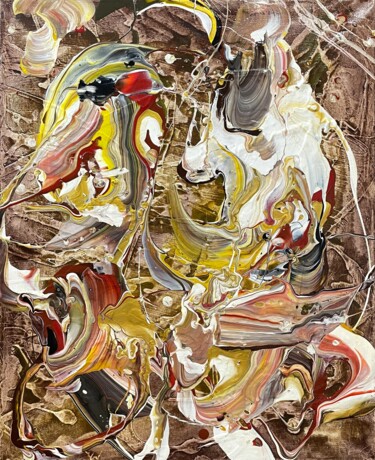 「Abstract No.2146」というタイトルの絵画 Ryan Valdemによって, オリジナルのアートワーク, アクリル ウッドストレッチャーフレームにマウント
