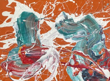 「Abstract No.2147」というタイトルの絵画 Ryan Valdemによって, オリジナルのアートワーク, アクリル ウッドストレッチャーフレームにマウント